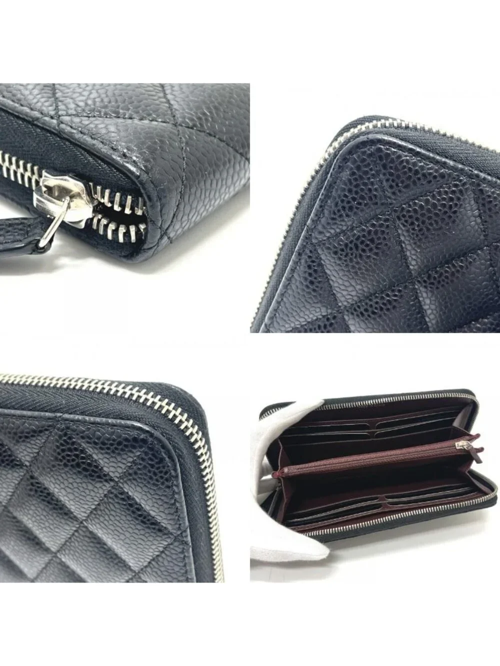 Chanel Wallet CC Logo Caviar Leather Black